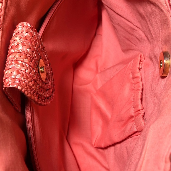 Vintage St John’s Bay’s Pink Straw Purse With Bamboo Handles. - Picture 10 of 10